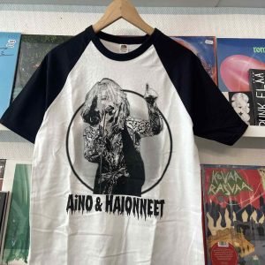 Aino & Hajonneet T-paita, musta-valkoinen